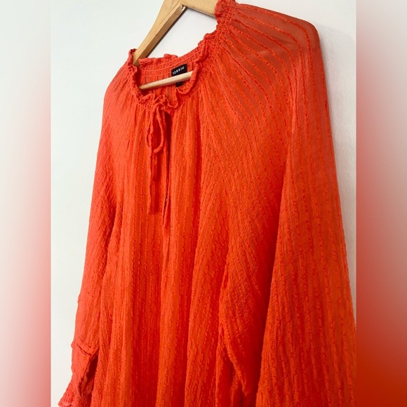 TORRID Stripe Gauze Lace-Up Peasant Top Size 3X - Picture 4 of 11